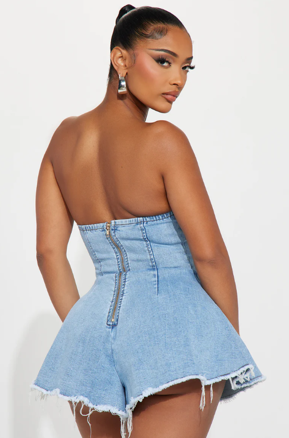 Gama Denim Romper Light Wash