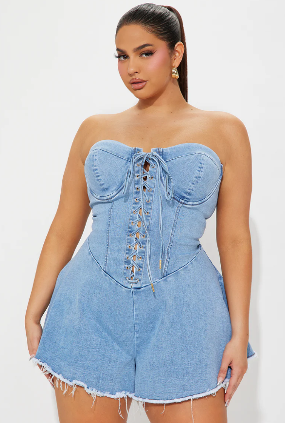 Gama Denim Romper Light Wash